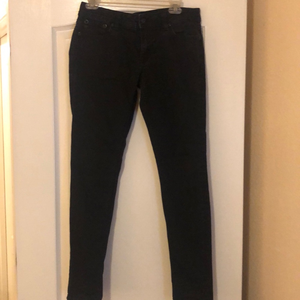 Black denim skinny ankle jeans